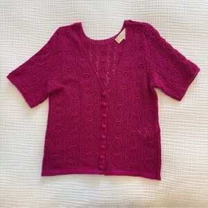 Sezane Cybele Cardigan Sweater in Bougainvillier - Size XXS